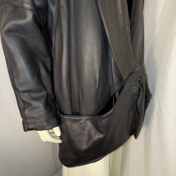 Vintage Mid Western Sport Togs Deerskin Leather Jacket Women’s XL / Men’s L Blac - Picture 9 of 16
